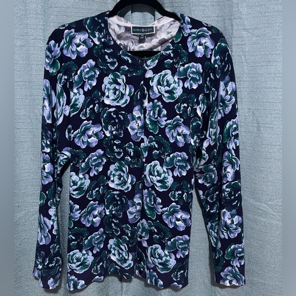 Karen Scott XXL Blue Blossom Cardigan - Picture 3 of 5